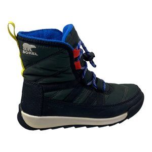 Sorel Whitney 2 Short Lace Winter Boots Youth Size 1 Black Waterproof Insulated